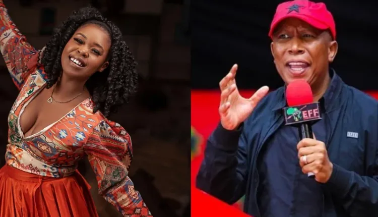 Zahara and EFF leader Julius Malema. Images via Instagram @ZaharaSA, @effsouthafrica