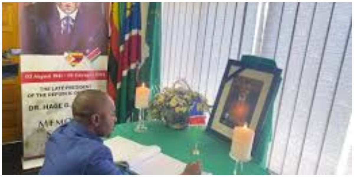 ADVOCATE CHAMISA SIGNS NAMIBIAN CONDOLENCE BOOK