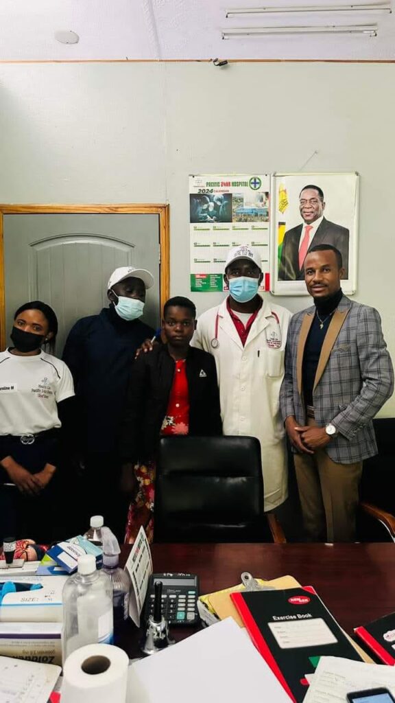 Mavis Mada with the Pacific 24 staff. Photocredit- Meta