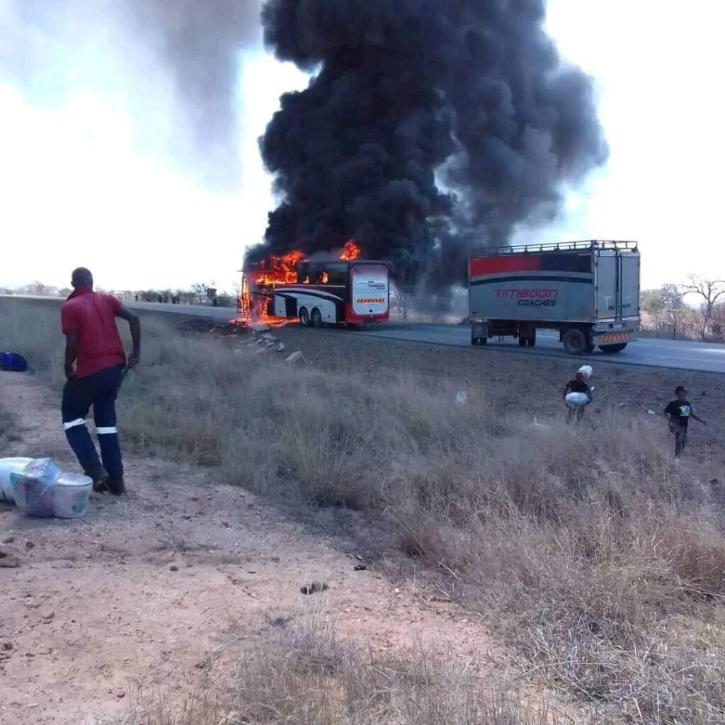 Timboon Coaches involved in an Accident from SA to Zim.Photocredit-Meta