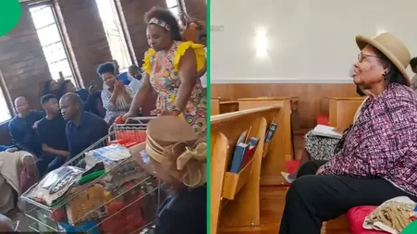 church women Christmas groceries